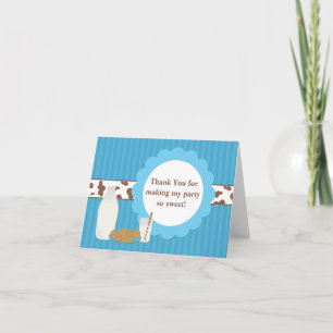 Melk en Cookies Birthday Party Dank u Bedankkaart