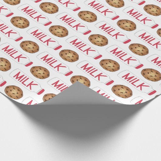 Melk en Cookies Chocolade Chip Cookie Milkman Cadeaupapier (Hoek)
