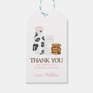 Melk en Cookies Eerste Verjaardagsfeestje Gast Fav Cadeaulabel