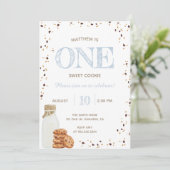 Melk en Cookies Eerste Verjaardagsfeestje Uitnodig Kaart (Staand voorkant)