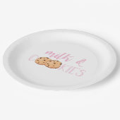 Melk en Cookies Roze Verjaardagsfeest Papieren Bordje (Gekanteld)