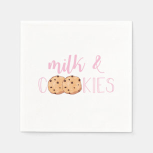 Melk en Cookies Roze Verjaardagsfeest Servet