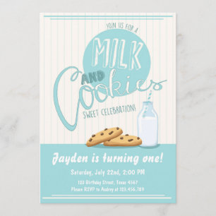 Melk en Cookies Uitnodiging Verjaardagsfeest Uitno