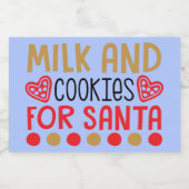 Melk en Cookies voor Santa Container Jar Label Voedselcontainer Etiket (Enkel label)