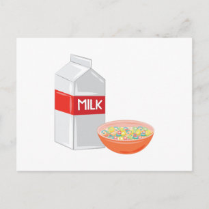 Melk en granen briefkaart