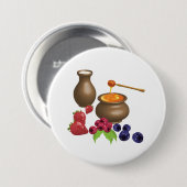 Melk en honing met bessen rustiek eten ronde button 7,6 cm (Voorkant /achterkant)