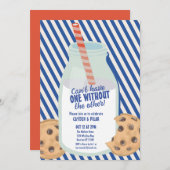 Melk en koekje gecombineerd Verjaardag Kaart (Voorkant / Achterkant)