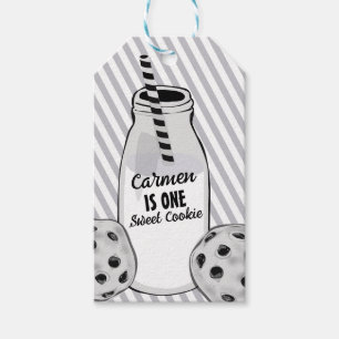 Melk en Koekje Lieve Eerste Verjaardag Cadeaulabel