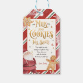 Melk en koekje voor kerstfeestmaal cadeaulabel (Voorkant)