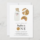 Melk en koekjes 1e verjaardag kaart (Voorkant)