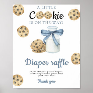 Melk en koekjes baby shower Luier Raffle spel Poster