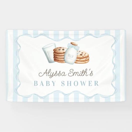 Melk en koekjes baby shower spandoek (Horizontaal)