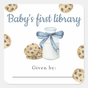 Melk en koekjes baby's eerste bibliotheek vierkante sticker