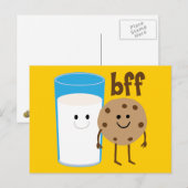 Melk en koekjes BFF Briefkaart (Voorkant / Achterkant)