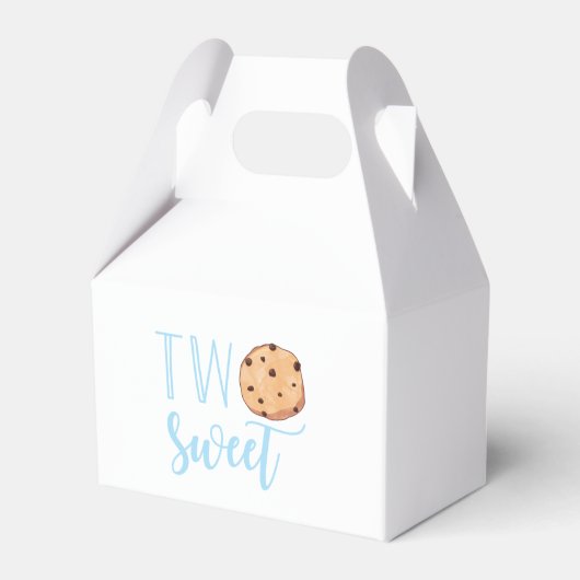 Melk en koekjes blauw 2e verjaardag twee zoet bedankdoosjes (Voorkant Zijde)