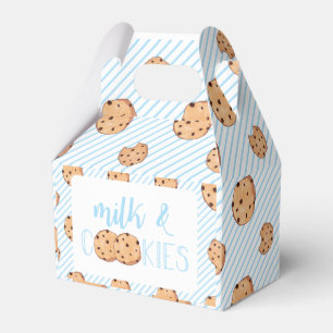 Melk en koekjes blauw Verjaardagsfeest Bedankdoosjes