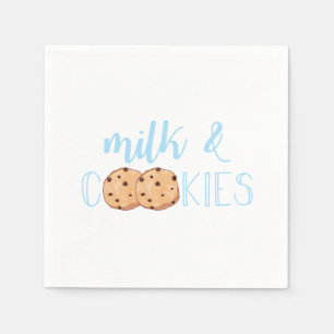 Melk en koekjes blauw Verjaardagsfeest Servet