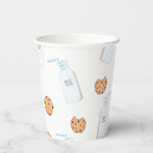 Melk en koekjes Blauwe Verjaardag Papieren Bekers (Achterkant)