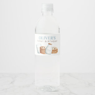 Melk en koekjes Blauwe Verjaardag Waterfles Etiket