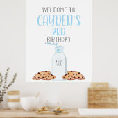 Melk en koekjes Blue Birthday Welcome Poster (Keuken)