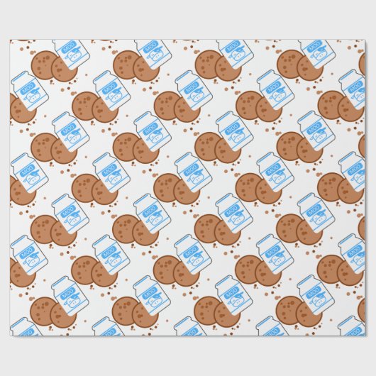 Melk en koekjes cadeaupapier (Vlak)
