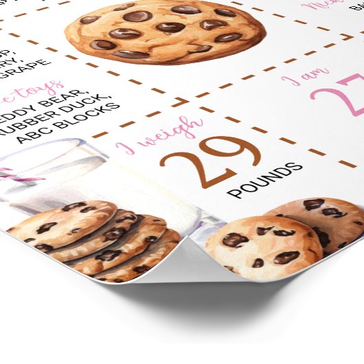 Melk en koekjes Eerste Verjaardag Milestone Poster (Hoek)