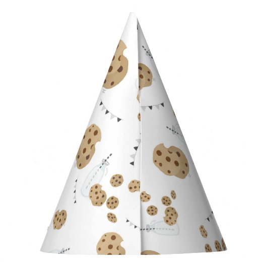 Melk en koekjes eerste verjaardagsfeestje petten feesthoedjes (Achterkant)