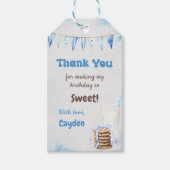 Melk en koekjes jongen eerste verjaardagsfeestje cadeaulabel (Voorkant)