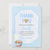 Melk en koekjes jongen verjaardag bedankkaart (Voorkant)