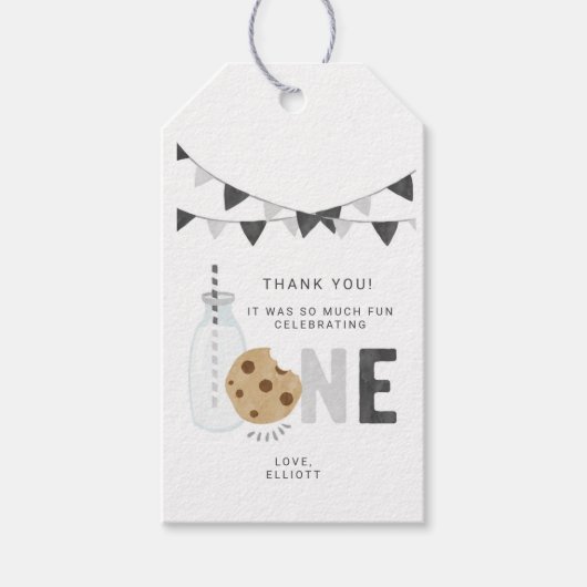 Melk en koekjes Labels van eerste geboorte Cadeaulabel (Voorkant)