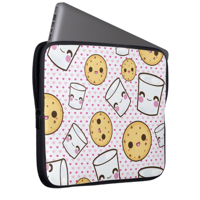 Melk en koekjes laptop sleeve (Voorkant Rechts)