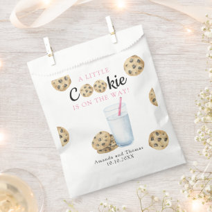 Melk en koekjes meisje Baby shower Bedankzakje