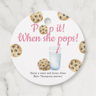 Melk en koekjes Pop het! Als zij pop Bedankjes Labels
