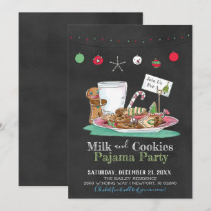 Melk en Koekjes Pyjamafeestje Kaart