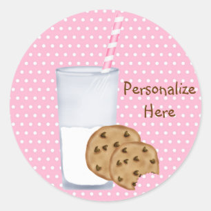Melk en koekjes ronde sticker
