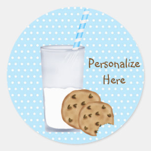 Melk en koekjes ronde sticker