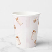 Melk en koekjes Roze eerste verjaardag partij Papieren Bekers (Rechts)
