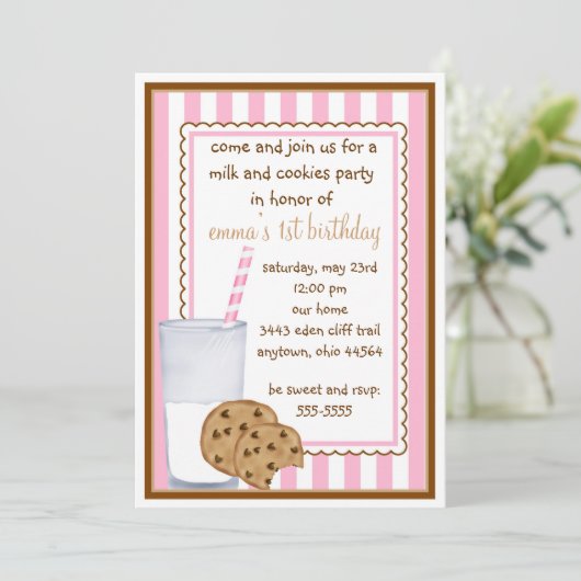 Melk en koekjes, uitnodiging (Staand voorkant)