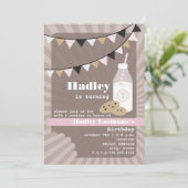 Melk en koekjes van zaterdag - Chocolade Chip Roze Kaart (Staand voorkant)