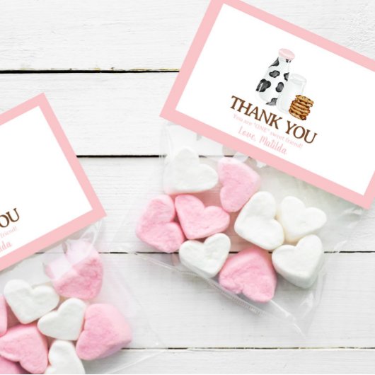 Melk en koekjes Verjaardagsfeestgunst trakteer top Visitekaartjes