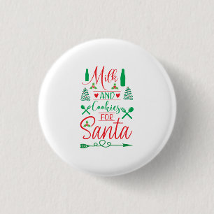 Melk en koekjes voor kerstmis ronde button 3,2 cm