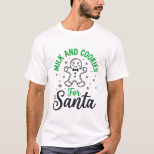 Melk en koekjes voor Sinterklaas Kerstontwerp T-shirt