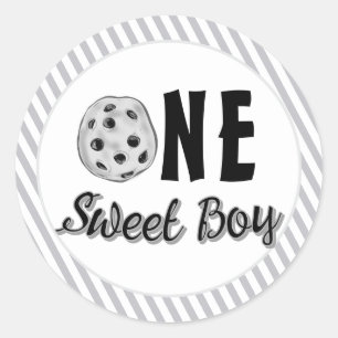 Melk en Koekjes Zoete Eerste Verjaardag Ronde Sticker