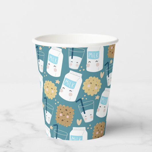 Melk- en koekjespapierbekertjes papieren bekers (Voorkant)