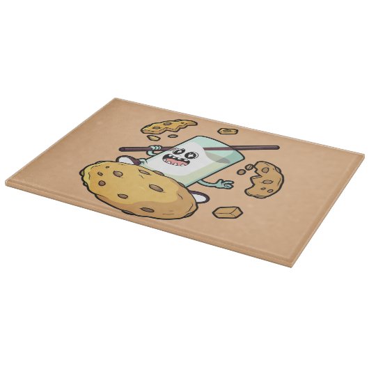 Melk en Koekjesshowdown Snijplank (Hoek)