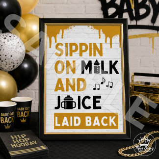 Melk en Sap 90s Hip Hop Verjaardag | Baby Shower Poster