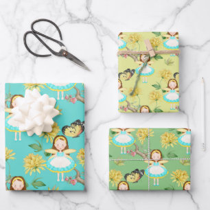 Melk in blauwe jurk inpakpapier vel