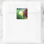 Melk in de Daffodils Vierkante Sticker (Tas)