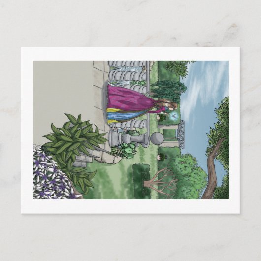 Melk in de tuin briefkaart (Voorkant)