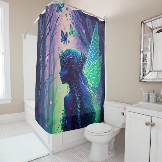 Melk in een Magical Forest Shower Curtain Douchegordijn (In situ)